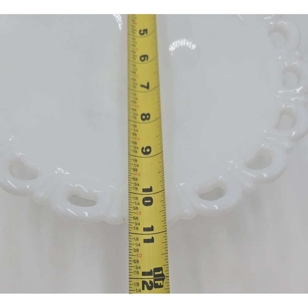 Vintage Anchor Hocking White Milk Glass Old Colony Open Lace Centerpiece Bowl